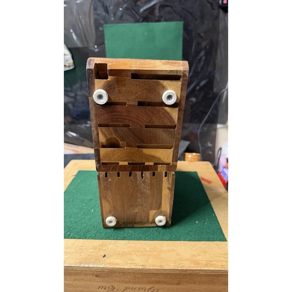 Wüsthof Wooden Knife Block Storage Holder Countertop‎ Organizer Damaged